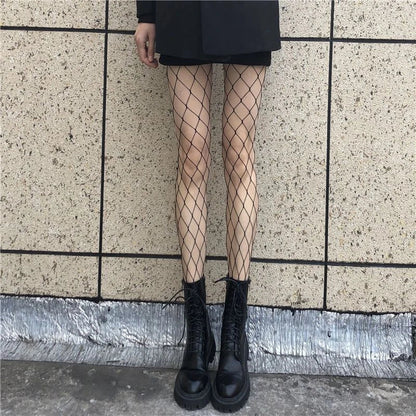 Hot Women Long Sexy Hollow Out Fishnet Stockings Pantyhose Black High Waist Stocking Tights Panty Fishnet Lingerie High Quality