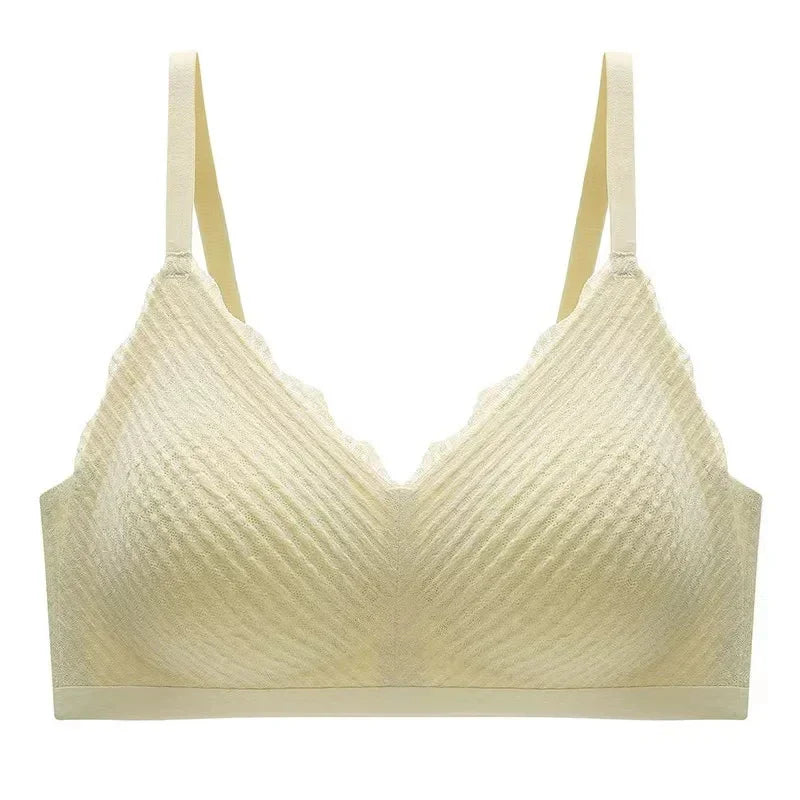 New Top Lace Seamless Women's Underwear Small Chest Gathered Non-slip No Steel Ring Sexy Sling Beautiful Back Bra Thin Section