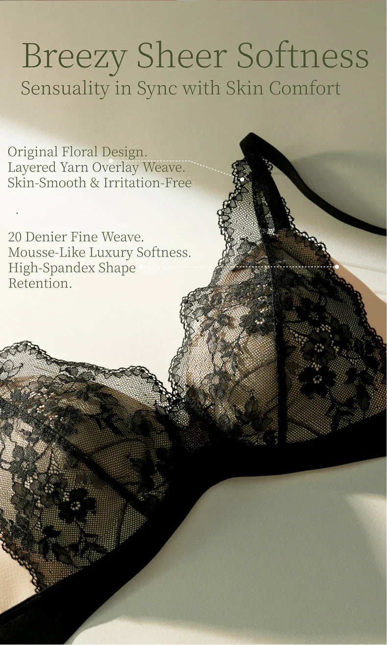 SUJIIN Sexy Push Up Lace Bras for Women Summer Wireless Plunge Deep V Small Chest Bra Lady French Breathable Lingeries MX326