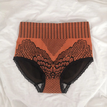 1pcs Women Lace Print Panties High Waist Tummy Control Briefs Female Seamless Ventilate Shaping Underpants Butt Lifter Underwear