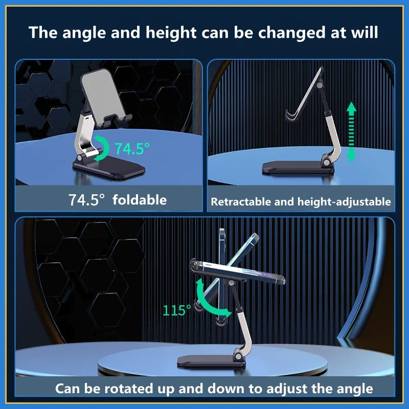 Foldable ABS Desktop Mobile Phone Stand Portable Holder Bracket for iPad iPhone 13 X Smartphone Tablet Desk Support