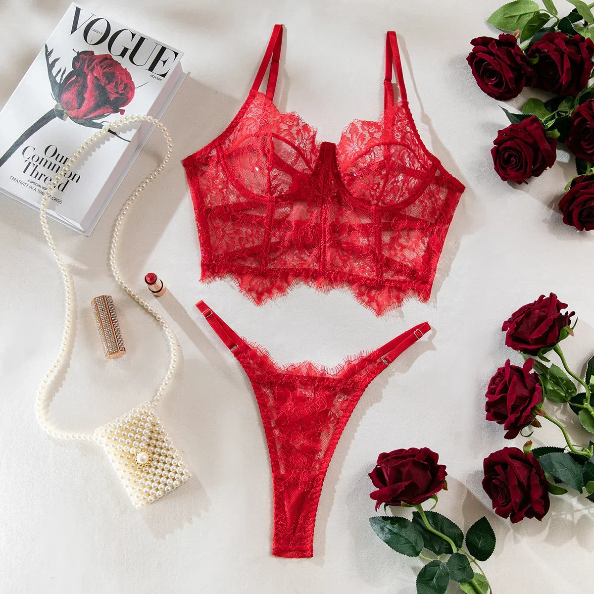 Krasapt Sexy Black Lace Lingerie Two Piece Sets Fancy Lace Underwear Erotiic Bras And Panties Transparent Attractive Bilizna Set