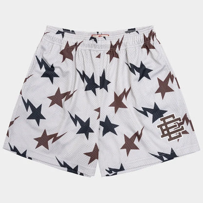 2025 New Summer EE Eric Emanuel  Basic Mesh Short Classic Floral Printed Gym Shorts Men's Gym Basketball Sports Beach Shorts