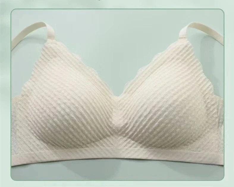 New Top Lace Seamless Women's Underwear Small Chest Gathered Non-slip No Steel Ring Sexy Sling Beautiful Back Bra Thin Section
