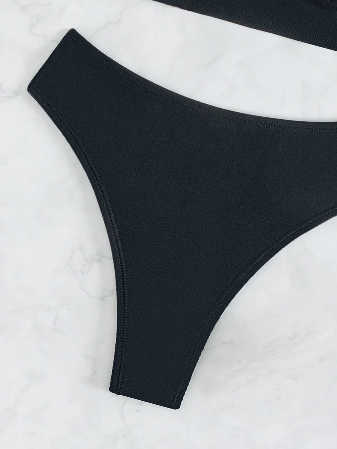 Vigoashely 2025 Solid V Neck Push Up Bikini Set High Cut Straps Corss Swimsuit For Women Swimwear 2 Piece Backless Bathing Suit