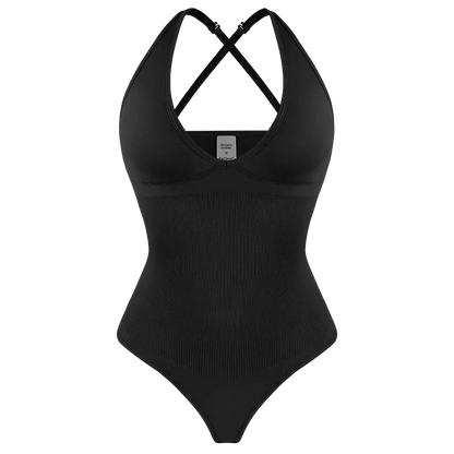 Sexy Thong Bodysuit Tummy Control Women Shapewear Halter Neck Flat Belly Body Shaper Slimming Flat Belly Underwear Open Crotch