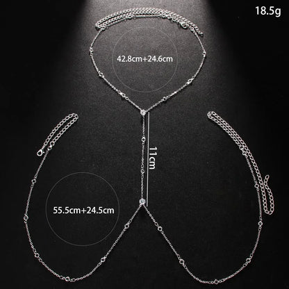 Stonefans Simple Cross Bra Chain Rhinestone Body Jewelry Bikini Summer Beach Fashion Chest Chain Necklace Accessories Clothing