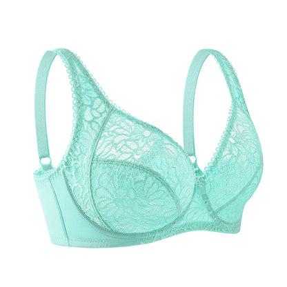 Womens Bras Ultra-Thin Perspective Deep V Lace Sheer Plus Size Bra Female Underwear Sexy Lingerie BH Tops 70-100 B C D E F Cup