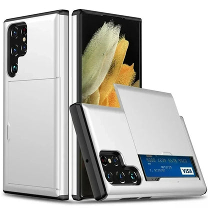 Cover For Samsung Galaxy S26 S24 S23 FE S25 Edge Plus Ultra A55 A16 A36 A56 5G Phone Case With Card Holder Shockproof Heavy Duty