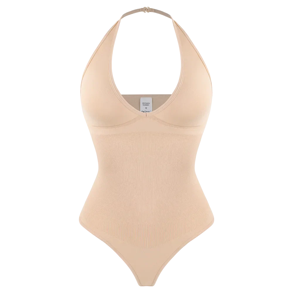 Sexy Thong Bodysuit Tummy Control Women Shapewear Halter Neck Flat Belly Body Shaper Slimming Flat Belly Underwear Open Crotch