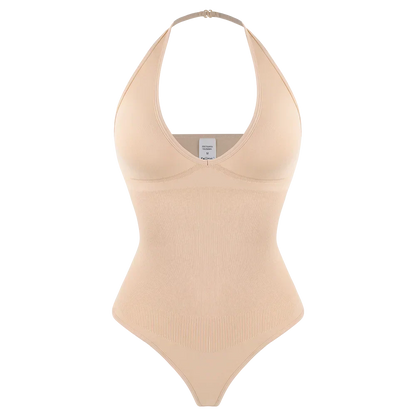 Sexy Thong Bodysuit Tummy Control Women Shapewear Halter Neck Flat Belly Body Shaper Slimming Flat Belly Underwear Open Crotch