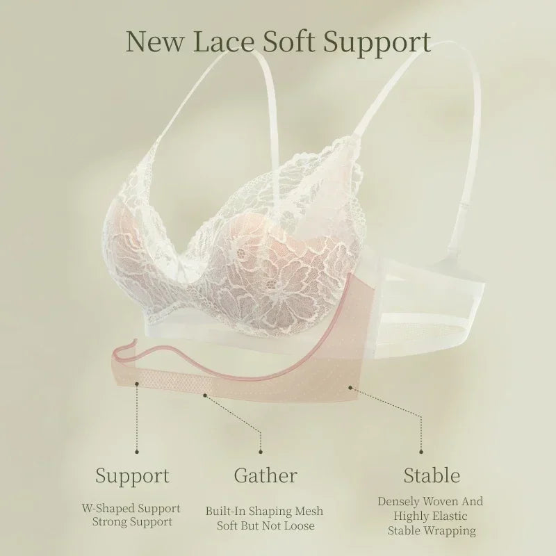 SUJIIN Summer Sexy Bra and Panty Sets for Woman Lace Comfort Bras Set Hot Women's Small Chest Wireless Lingerie Femme MX325