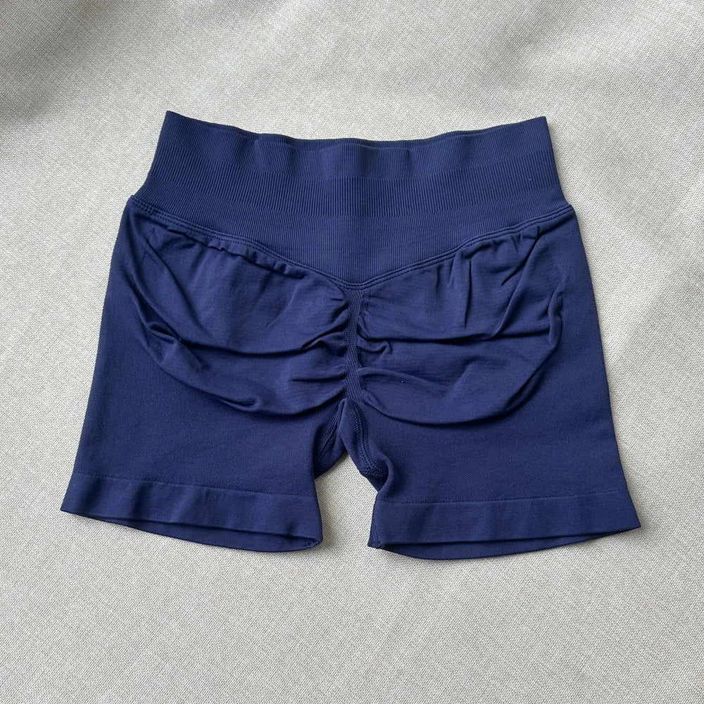 Seamless Shorts Ribbed Yoga Shorts Women Flex Scrunch Bum Gym Shorts Booty Running Short Butt Lifting Workout Pants