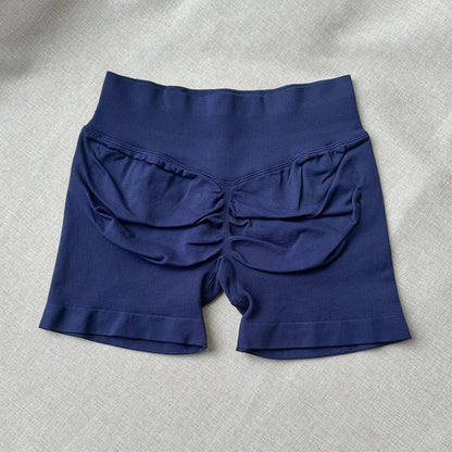 Seamless Shorts Ribbed Yoga Shorts Women Flex Scrunch Bum Gym Shorts Booty Running Short Butt Lifting Workout Pants