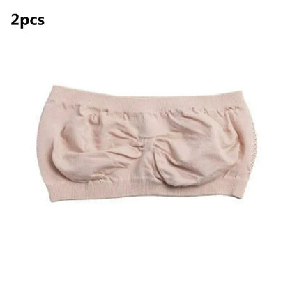 Lady's Sexy Strapless Crop Top Bra Bandeau Boob Tube Brassiere Summer Breathable Mesh Invisible Strapless without Chest Pad Wrap