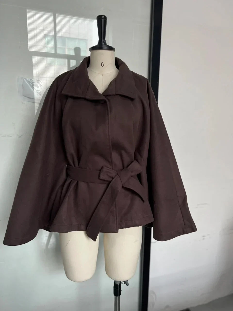Urban Black Woolen Blend Coats Women Stand Collar Single-breasted Long Sleeve Thick Warm Jacket 2025 Autumn Winter Lady Outwear