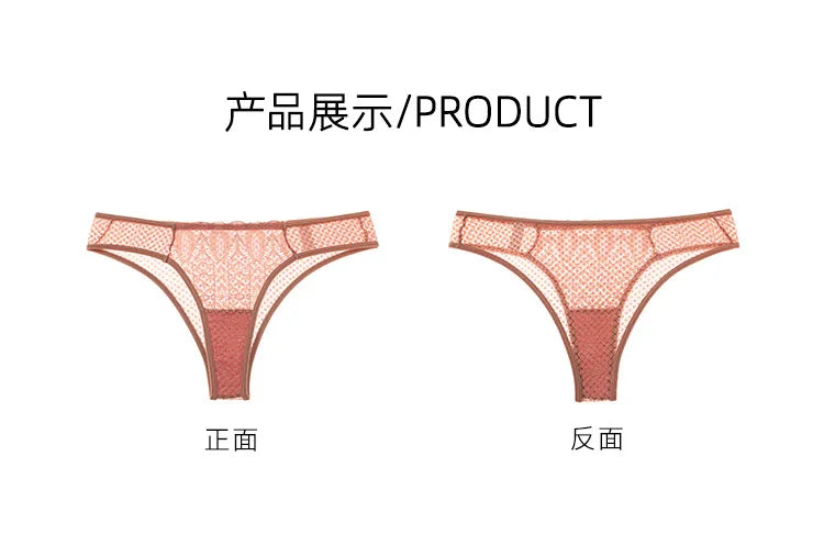 Sexy Sheer Lace Transparent Female Underwear Mesh Hook Briefs Low Waist Seamless Underpants Lingerie for Women Calzones Mujer
