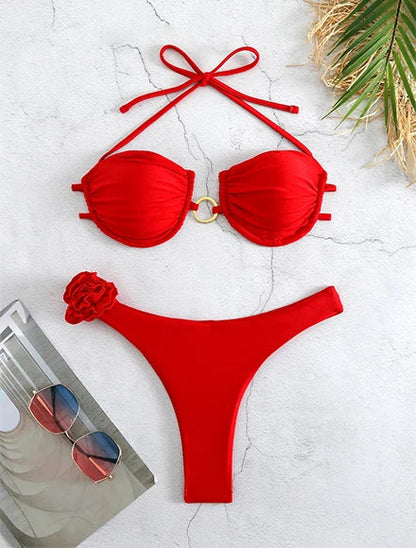 2025 Fashionable Boho Chic Bikini Set with Unique Paisley Design Perfect for Beach Wear and Pool Parties Summer Getaways