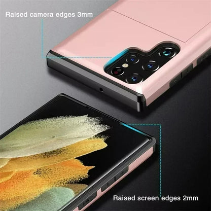 Cover For Samsung Galaxy S26 S24 S23 FE S25 Edge Plus Ultra A55 A16 A36 A56 5G Phone Case With Card Holder Shockproof Heavy Duty
