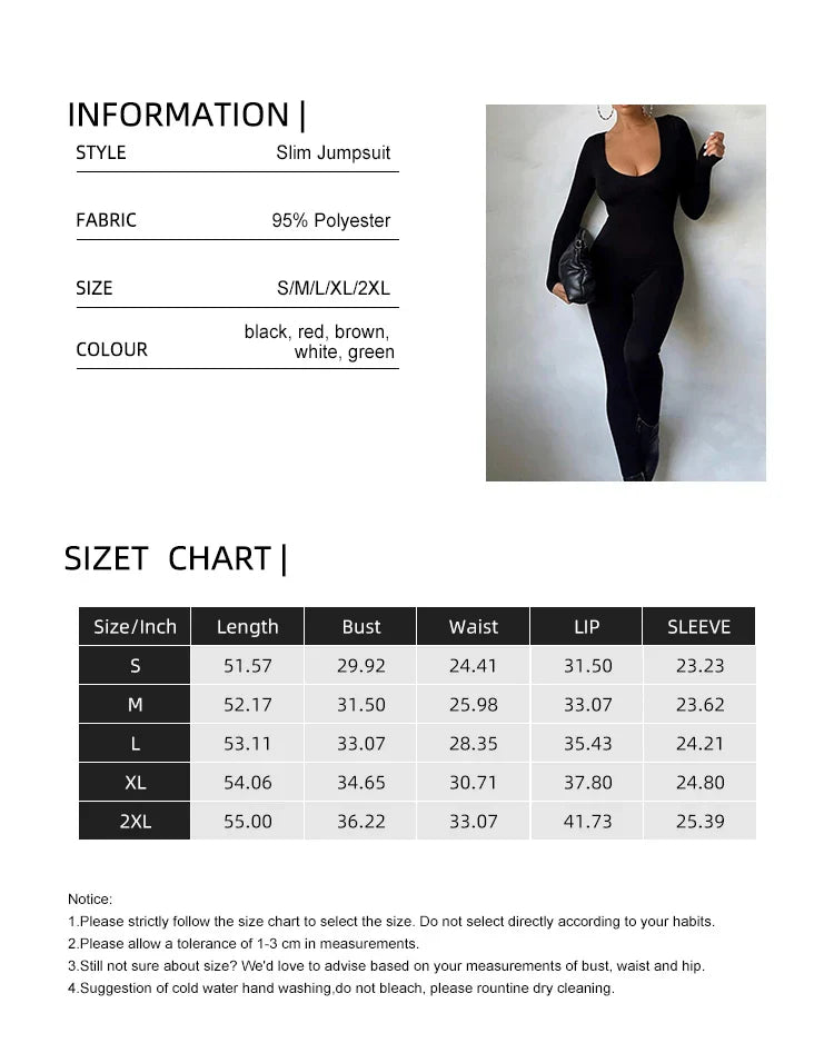 Spring and Summer New Women's Jumpsuit Long Sleeve Solid Color Skinny Jumpsuit Fashion Sports Fitness Jumpsuit Pullover