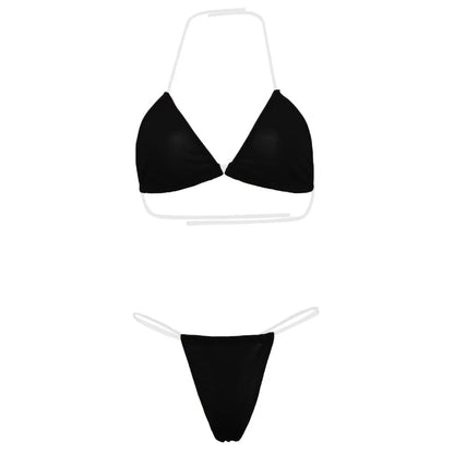 Cheap Ladies Bikini Set New Fashion Women'S Swimsuit Sexy Simple Transparent Strap Biquini Set Casual Thin Slim Beachwear