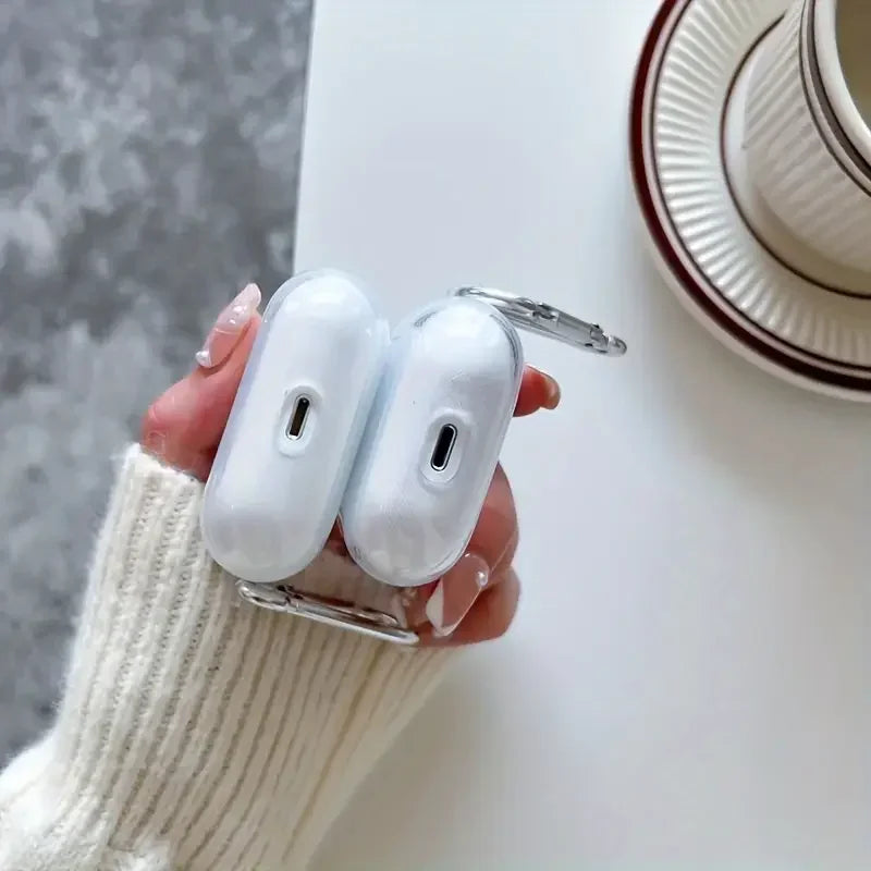 Soft Clear TPU Earphone Case For Airpods Pro Clear With Hook Airpods 4 Shockproof Transparent Cover For Airpods 1 2 3  Shell Cas
