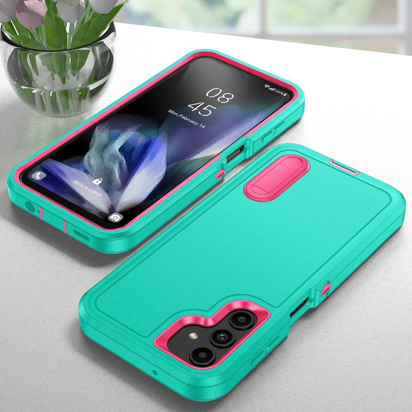 Case For Samsung Galaxy S25 S22 S23 FE S24 Ultra Plus Full Body 3 in 1 Shockproof Heavy Duty Anti-Scratch Rugged Kickstand Cover