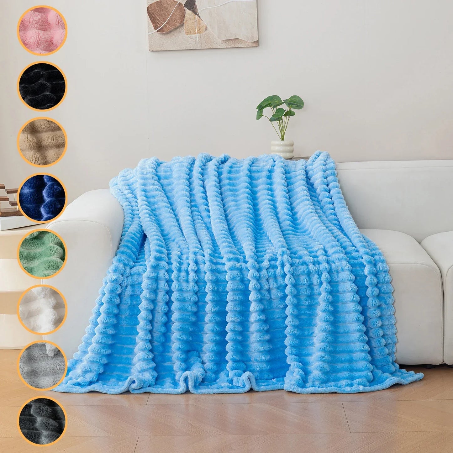 1pc flannel blanket - soft, comfortable, warm nap blanket, Christmas exquisite gift blanket, available in multiple colors