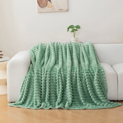 1pc flannel blanket - soft, comfortable, warm nap blanket, Christmas exquisite gift blanket, available in multiple colors