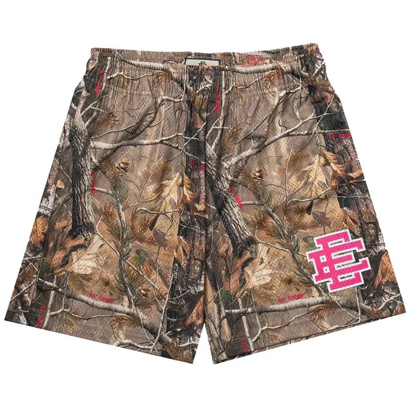 2025 New Summer EE Eric Emanuel  Basic Mesh Short Classic Floral Printed Gym Shorts Men's Gym Basketball Sports Beach Shorts