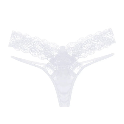 Sexy Embroidery Lace Mesh G-String Low Rise Hollow Out Thongs Transparent Plus Size T Back Hot Sexy Temptation Panties For Women
