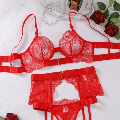 Two-piece Women's Set G-string Transparent Underwear Lolita Romantic Lingeries Set Sexy Bra and Panties Sets Lingerie for Woman