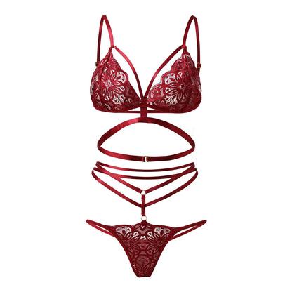 Fashion Wire Free Sexy Underwear Set  Women Sexy Lace LingerieFor Women Plus Size Perspective Sexy Lingerie For Women Sleepwear