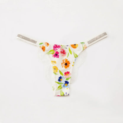 Fashion Sparkling Rhinestone Lace Thong Women's Low Waist Sexy Women's Underwear Women's Thong Clearance items,limited quantity,