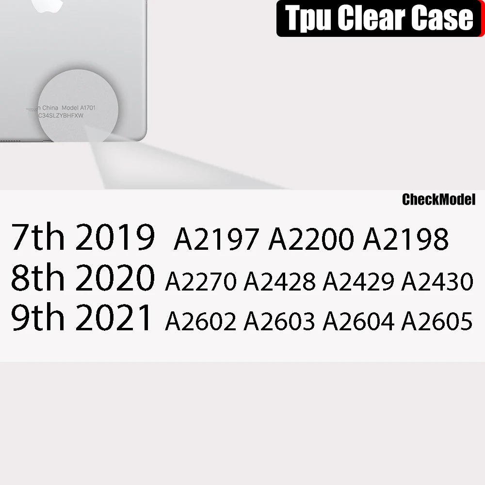 Clear Case For Ipad Pro 11 12.9 10.5 9.7 9th Generation With Pencil Holder Cover Ipad Mini 6 Air 5 4 3 2 1 10th 8 7 5 Tpu Case