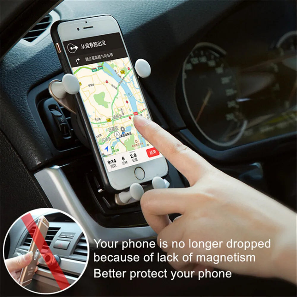 Gravity Car Air Vent Mount Mobile Phone Holder GPS Support For iPhone Samsung Xiaomi Universal Smartphone Stand 4-7" Car Bracket