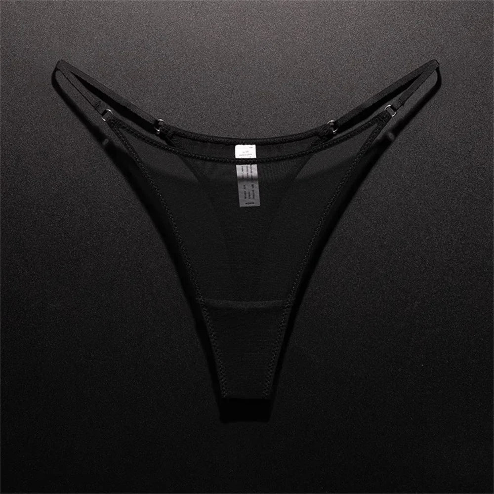 High Slit Women Seamless Thong Ultra-thin Mesh Sexy Underwear Transparent Gauze Sports Fitness G-string Plus Size