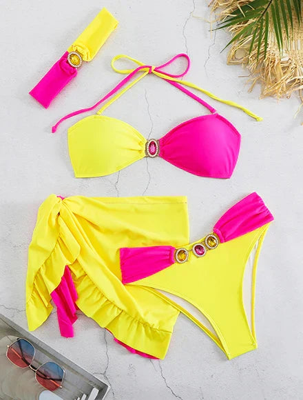 2025 Fashionable Boho Chic Bikini Set with Unique Paisley Design Perfect for Beach Wear and Pool Parties Summer Getaways