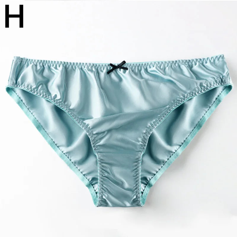 Women'S Panties 100% Mulberry Silk Sexy Underwear Female Soft Smooth Lingerie Low-Waist Solid Color Ladies Sensual Briefs