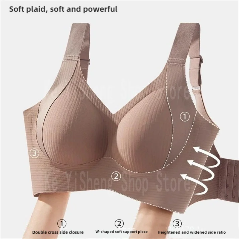Non-trace body underwear women's bra anti-sag large size adjustment breast women big breasts small