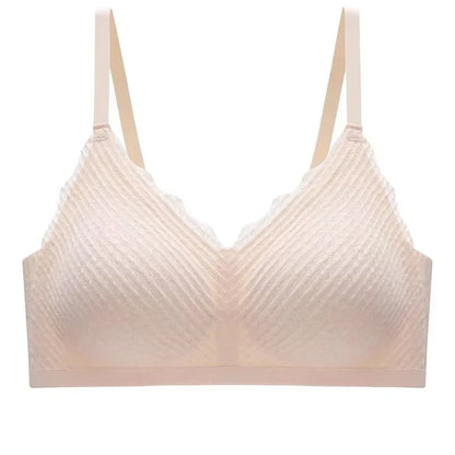 New Top Lace Seamless Women's Underwear Small Chest Gathered Non-slip No Steel Ring Sexy Sling Beautiful Back Bra Thin Section