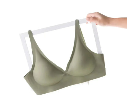Seamless Ladies Underwear V-neck No Steel Ring Small Chest Gathered Adjustable Small Comfortable Thin Top Bra