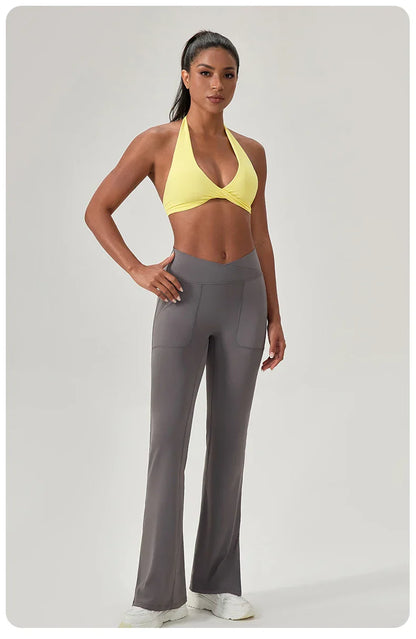 Sports Yoga Bra for Women Halter Neck with Stylish Back Design Sexy Gym Bra for Running Fitness Sports Bras