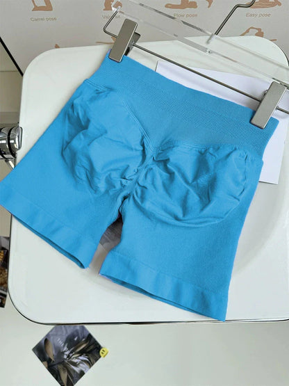 Seamless Shorts Ribbed Yoga Shorts Women Flex Scrunch Bum Gym Shorts Booty Running Short Butt Lifting Workout Pants