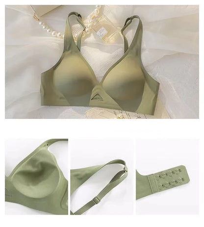 High-grade Seamless Women's Underwear Summer Thin Section Breathable And Comfortable Small Chest No Steel Ring Soft Support Bra