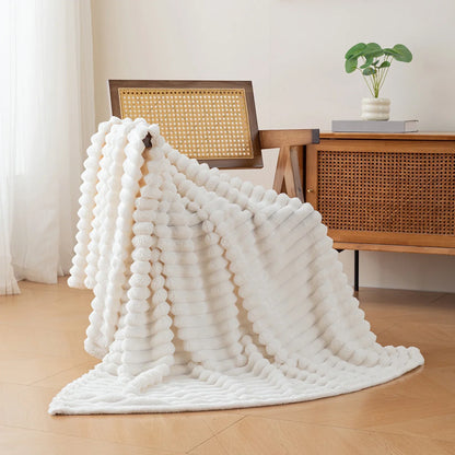 1pc flannel blanket - soft, comfortable, warm nap blanket, Christmas exquisite gift blanket, available in multiple colors