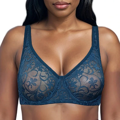 Plus Size Sexy Lace Bras For Women Underwired BH Hollow Out Bra Bralette Womens Underwear Delicate Embroidery Lingerie Brassiere